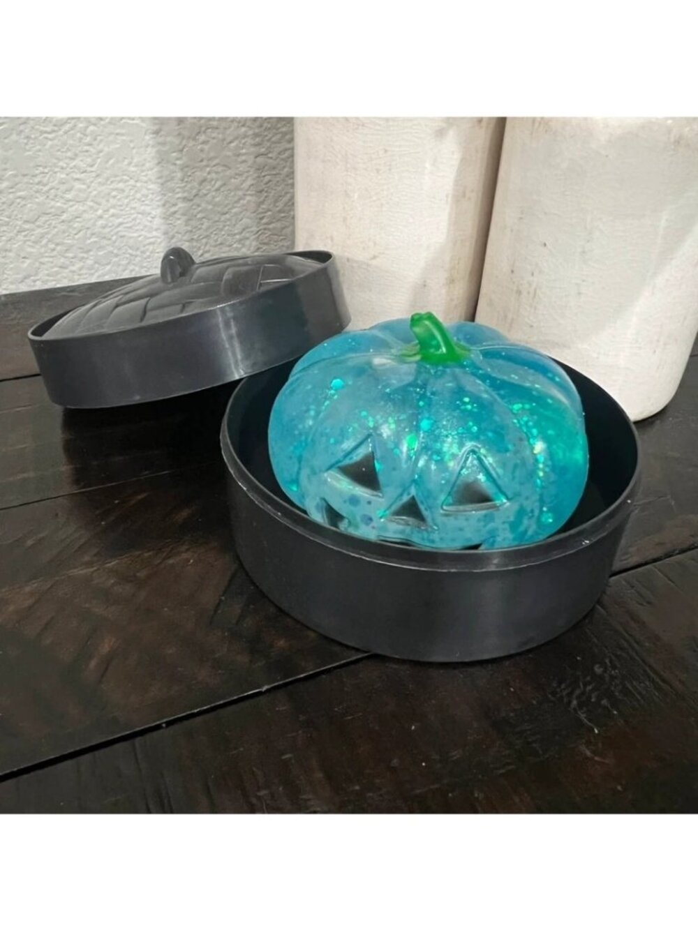 Blue Glitter Halloween Pumpkin Squishy